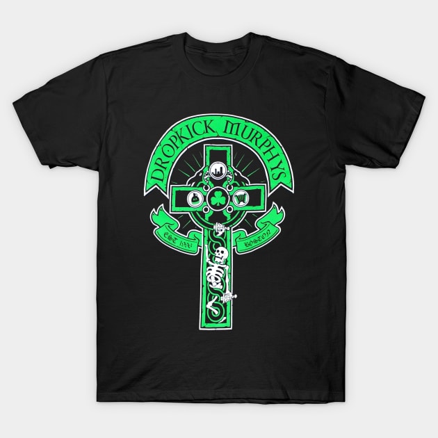 Cross skull band punk dropkick T-Shirt by WalkTogether